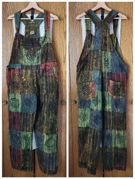 Gypsy Rose Pants - Gypsy Rose Cotton Tie-Dye Patchwork Overalls